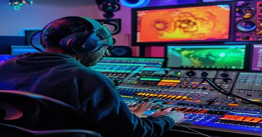 Phòng thu âm chuyên nghiệp với mixing console